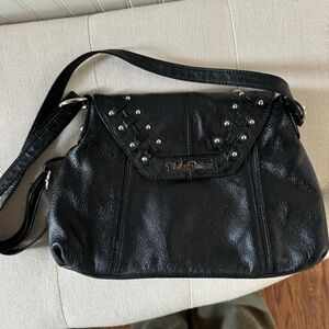 Vintage Harley-Davidson Genuine Leather Black Studded Crossbody Purse